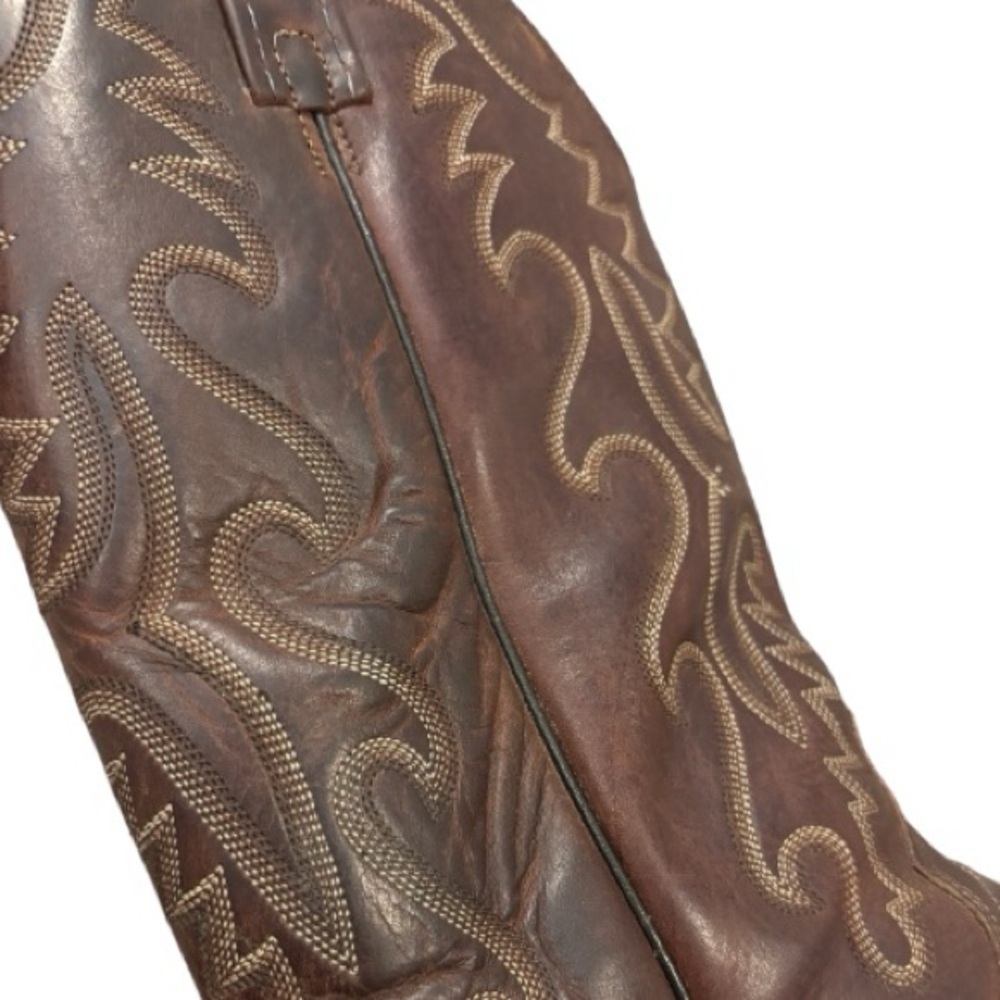 Vintage Dan Post 9153089 El Paso Mens Brown Leather Cowboy Western Boots Size 9D - Picture 8 of 10